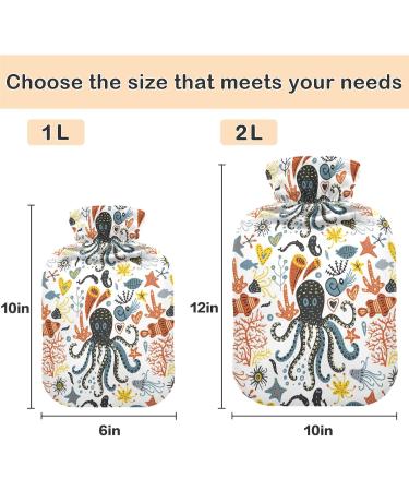 NAANLE Cartoon Octopus Hot Water Bottle - 2L Transparent for Warm & Cold Therapy Ideal for Pain Relief | International Shipping Available - Buy Online on GoSupps.com