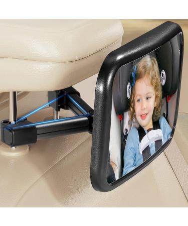 Vinabo baby car mirror improved version baby mirror with hook clip stroller mirror with reversing lock safety 360 rotatable baby car mirror essential for young parents