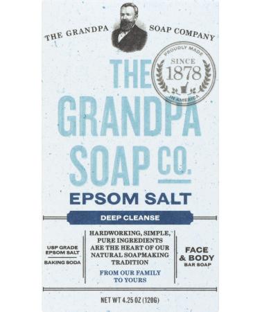 Grandpa's Face & Body Bar Soap Deep Cleanse Epsom Salt 4.25 oz (120 g)