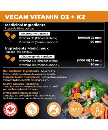 New Max Strength Vegan D3 + K2 | Bonus Size 160 Capsules | Immune Bone & Heart Health Supplement | Essential Vitamins for the Maintenance of Good Health | Canadian Made Quality Assured - Buy Online on GoSupps.com