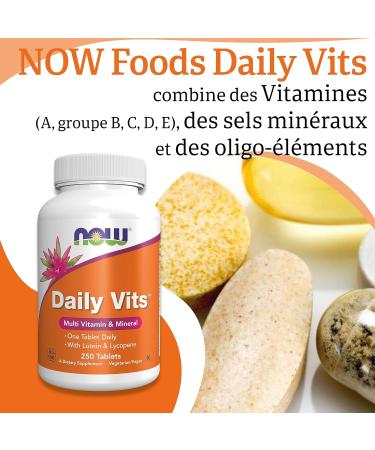 Now Foods Daily Vits Daily Vitamins Multivitamins 250 Vegan Tablets Lab Tested Gluten Free Soy Free Vegetarian Non-GMO - Buy Online on GoSupps.com