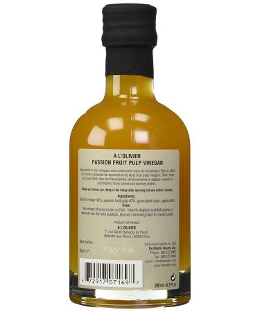 A L Olivier Passion Fruit Vinegar - 200 ml | Premium Fruit Infused Vinegar for Cooking & Dressings - Buy Online on GoSupps.com