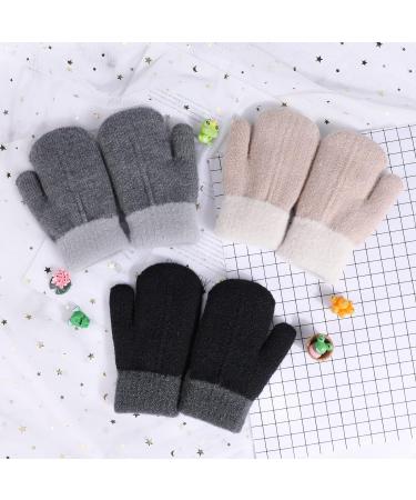 QKURT 3 Pairs Toddler Mittens - Lined Fleece Thermal Kids Gloves for 3-5 Years Old Boys and Girls - Buy Online on GoSupps.com