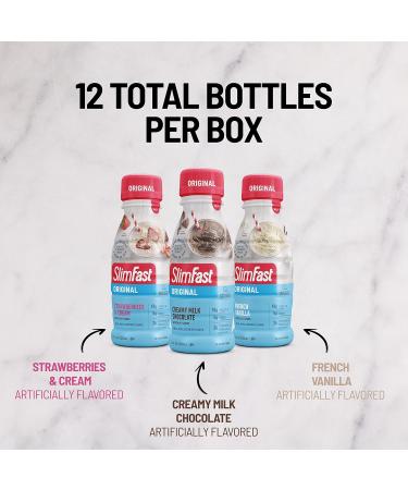 SlimFast Meal Replacement Shake Protein Drink 12 Count Variety Pack - 11 Fl. Oz Bottles - Buy Online on GoSupps.com