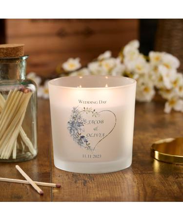 Personalised Large Double Wick Wedding Candle Gift with Tropical Heart (French Cade Lavender) - Buy Online on GoSupps.com