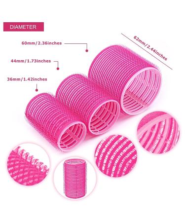 Self Grip Hair Curler Rollers Set - 31Pcs for Long, Medium, Short, Thick, Fine, Thin Hair - Rose Red Hair Curlers with Clips, Comb - Salon Hair Dressing Rollers - Buy Online on GoSupps.com