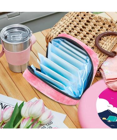 Menstruation Pad Bag with Zipper | Women's Napkin & Tampons Bag | Watercolor Design | Color 9 | Stylish & Functional Collective Bag for Girls - Buy Online on GoSupps.com