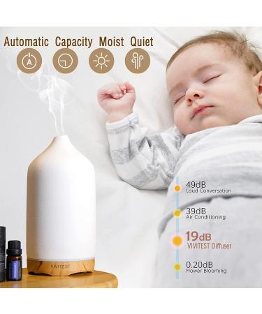 VIVITEST Ceramic Ultrasonic Essential Oil Diffuser (250ML) - Aromatherapy Diffuser for White 250ML - Buy Online on GoSupps.com