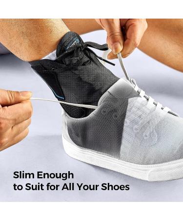 FREETOO Ankle Brace with Maximum Metal Support for Men & Women - Compression Foot Support for Sprained Ankle, Plantar Fasciitis Injury Recovery - Lace Up Ankle Support for Running Volleyball - Left/Right - Large Black - Buy Online on GoSupps.com