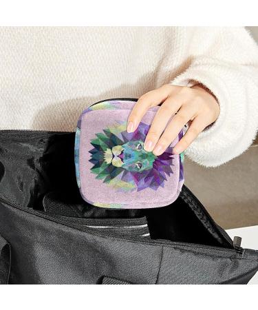 Womens Bonds Storage Pockets Stillpad Holder | Bunte Polygonal Lion Head Portable Period Kit | Stylish Feminine Product Bag for Girls - Buy Online on GoSupps.com