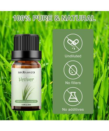 Sedbuwza Vetiver Essential Oil - 100% Pure Organic Aromatherapy Gift Oil for Diffuser, Humidifier, Soap, Candle, Perfume - Buy Online on GoSupps.com
