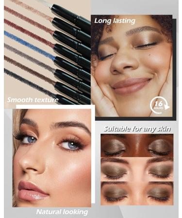 Cream Eyeshadow Stick Eyeliner Multi-Use Brightener Eyeshadow Pencil Waterproof Long Lasting Eye Shadow Stick Black Matte & Shimmer Finish Smooth Crease-proof Buildable Eyeshadow with Sharpener-08# - Buy Online on GoSupps.com
