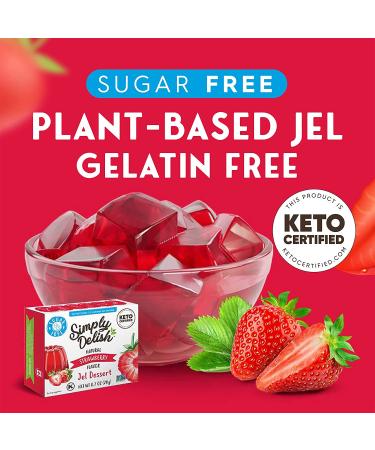Simply Delish Strawberry Jel Dessert - Sugar Free, Non-GMO, Gluten Free | 0.7 OZ (2 Pack) - Buy Online on GoSupps.com