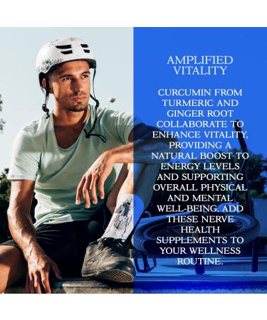 Nerve Support Supplement - Alpha Lipoic Acid 600mg Thiamine Curcumin Ginger Root Vitamin B6 & B12 | Neuro Health 30 Capsules - Boost Your Nerve Health Today - Buy Online on GoSupps.com