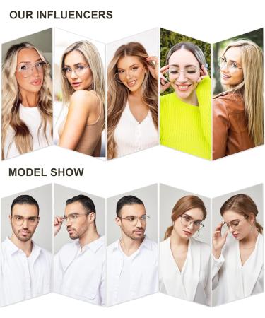 SOJOS Oversized Aviator Blue Light Blocking Glasses for Men & Women - SJ5098 Gold Metal Frame Clear Lens Eyeglasses - Buy Online on GoSupps.com