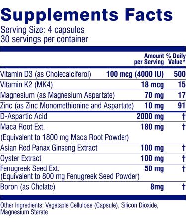 TestoFuel 120 T-Booster Pills for Men - 100% Natural Ingredients - Premium US-Made Supplement - Buy Online on GoSupps.com