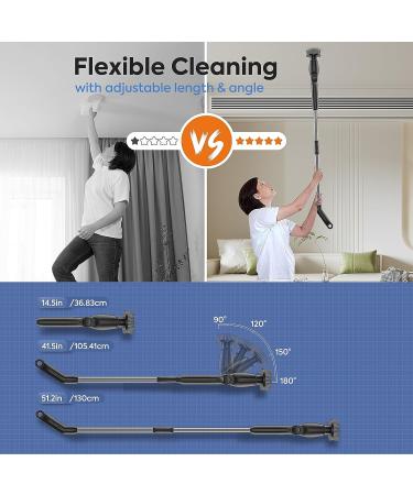 Electric Spin Scrubber Cordless Cleaning Brush with Adjustable Extension Handle 8 Replaceable Brush Heads Power Display IPX5 Waterproof Shower Scrubber for Floor Tile Car - Buy Online on GoSupps.com