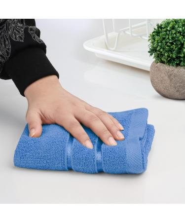 Utopia Towels 12-Pack Viscos Luxury Wash Cloths Set - 100% Cotton, Highly Absorbent & Soft - Essential for Bathroom, Gym, Spa - Electric Blue (12x12 Inches) - Buy Online on GoSupps.com
