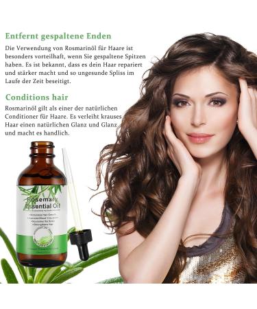 Rosemary Oil for Hair Growth & Skin Care - 60ml Natural Essential Oil for Thicker Fuller Hair Nourishes Scalp & Eyelashes - Buy Online on GoSupps.com