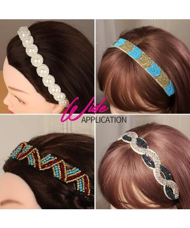 Teenitor Rhinestone Beaded Elastic Jewel Headband Set for Women - Hippie Boho Hair Accessories (5pcs) - Buy Online on GoSupps.com