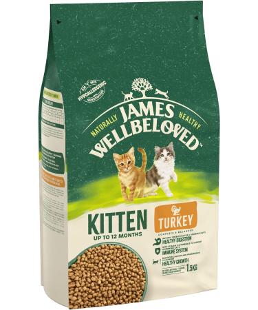James Wellbeloved Junior Turkey 1.5 kg Bag Hypoallergenic Kitten Dry Cat Food Turkey 1.5 kg (Pack of 1) - Buy Online on GoSupps.com