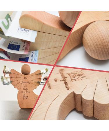 Personalized Holzengel | Engraved Wooden Guardian Angel for Baptism | Unique Baby & Children Gifts | Ideal Godfather Gift for Boys & Girls - Buy Online on GoSupps.com