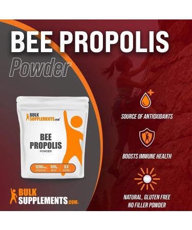 BulkSupplements.com Bee Propolis Powder - 1200mg per Serving - Antioxidant Support - Gluten Free - 100g - 83 Servings - 3.5 oz - 3.52 Ounce - Buy Online on GoSupps.com