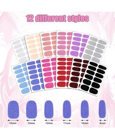 Queekay 12 Sheets Solid Color Nail Stickers Glitter Nail Polish Strips Self Adhesive Nail Polish Stickers Manicure Full Nail Wrap DIY Color Nail Decor for Women Nail Art(Pastel Color) - Buy Online on GoSupps.com