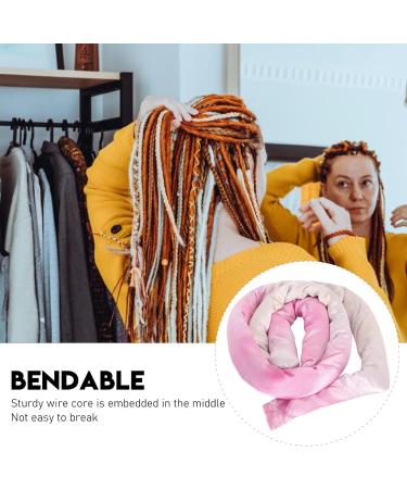 Verdant Touch Spiral Lock Hair Tie Bendable Iron Wire Dreadlocks Hair Tie Imitated Silk Tie Dye Pink 180mm Spiral Lock Hair Tie - Buy Online on GoSupps.com