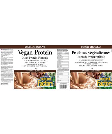 Natural Factors - Vegan Protein High Protein Formula Double Chocolate 1kg Powder - Buy Online on GoSupps.com