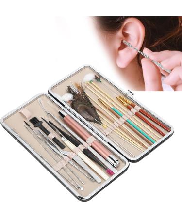 Stainless Steel Ear Wax Removal Tool Kit - 23 Piece Classic Black Set for Clear Ear Canal - Home Ear Care Supplies - Buy Online on GoSupps.com