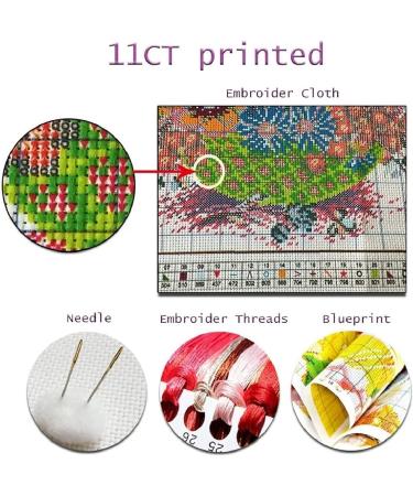 Stamped Cross Stitch Kit for Beginners - Magic Mandala Design - DIY Embroidery Starter Kit 17.7x17.7 inch - Buy Online on GoSupps.com
