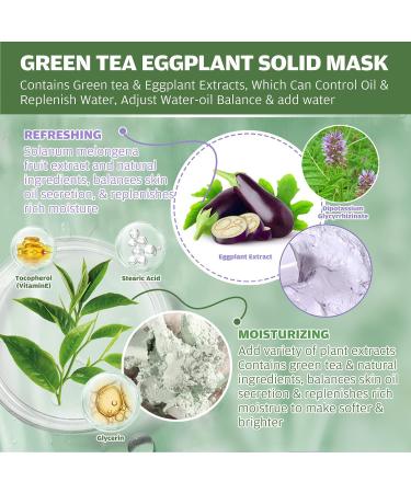 FORALES 2-in-1 Green Tea & Eggplant Extract Facial Mask Stick Travel Friendly Deep Cleansing Nourishing & Moisturizing - Controls Oil Promotes Skin Health - Suitable Women & Men all Skin Types - Buy Online on GoSupps.com