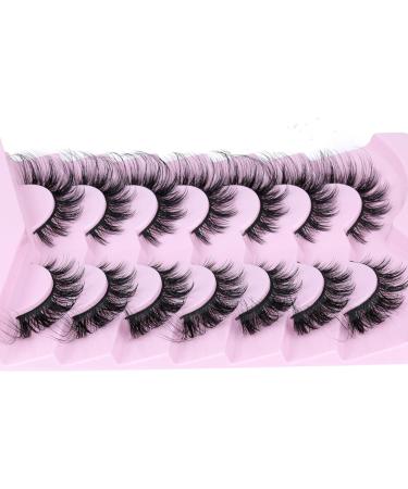 JIMIRE Cat Eye False Eyelashes Fluffy Natural Look Wispy Manga Fake Eyelashes Fox Eye Lashes Look Like Eyelash Extensions Wispy 16MM Anime Fake Lashes 7 Pairs Pack - Buy Online on GoSupps.com