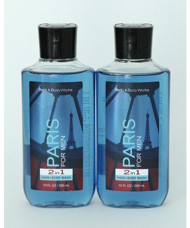 Bath and Body Works Paris For Men Gift Set of 2 10 oz. 2 in 1 Hair and Body Wash