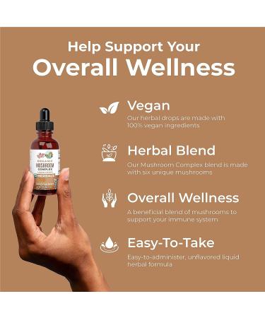 MaryRuth's USDA Organic Mushroom Complex Liquid Drops | Immune Support, Cognitive Function, & Stress Relief | Non-GMO, Vegan, Alcohol-Free Tincture - 1oz - Buy Online on GoSupps.com