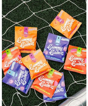 Gummy Gainz Protein Candy Gummies | High Protein Candy | 11g Protein per Serving | Fat Free Naturally Flavoured No Artificial Sweeteners Gluten Free Soy Free | Box of 6 Bags (Assorted) Assorted Box of 6 - Buy Online on GoSupps.com