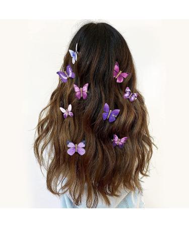 DEEKA 16 PCS Small Butterfly Hair Clips - Colorful Handmade 90s Barrettes for Women & Girls (Purple) - Buy Online on GoSupps.com