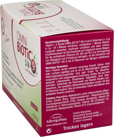 Omni Biotic SR-9 with B-Vitamins - 28 Portions (84g) | 9 Bacterial Strains | 15 Billion Probiotics Daily | Vegan Gluten-Free & Lactose-Free Powder for Daily Use - Buy Online on GoSupps.com