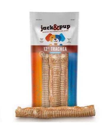 Jack&Pup Trachea Dog Chew - 12-inch Premium Grade Beef Trachea Treats for Dogs (6 Pack) 12" Long Natural Single Ingredient Dog Treat - Naturally Rich in Glucosamine and Chondroitin 100% Beef Chews 12-inch Beef Trachea (6 Pack)