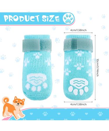 Anti Slip Dog Socks - 8 Piece Set with Adjustable Strap for Indoor Traction Control on Hardwood Floors (XS) - Buy Online on GoSupps.com