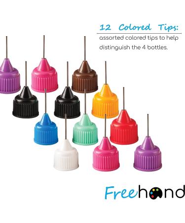 Precision Tip Applicator Bottle Four 1 Oz. Bottles and 12 Tips for Multi-Purpose Use - Buy Online on GoSupps.com