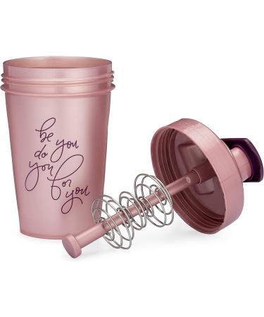 GOMOYO 20oz Shaker Bottle with Action-Rod Mixer | BPA-Free Protein Shaker with Motivational Quotes | Dishwasher Safe | Be You Do You - Rose - Buy Online on GoSupps.com