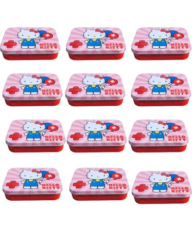 Hello Kitty Pink Children's Plaster - 12 Pieces in Metal Box | Stylish Storage for Kids | Licensed Product - Buy Online on GoSupps.com