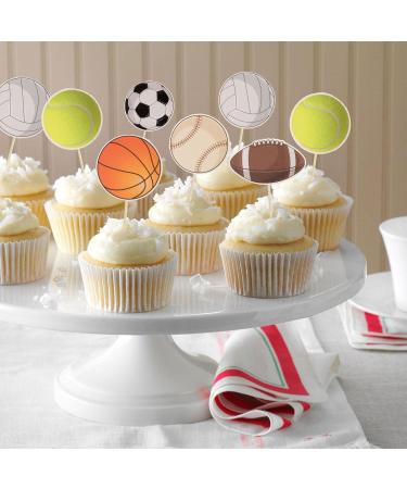 36Pcs Sports Cupcake Toppers Basketball Cupcake Toothpicks Soccer Ball Football Baseball Volleyball Rugby Cake Decorations for Sports Ball Game Theme Baby Shower Birthday Party Decoration Supplies - Buy Online on GoSupps.com