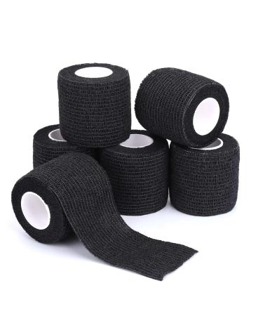 Self-Adhesive Cohesive Wrap Bandage Flexible Stretch Tape Athletic Strong Elastic First Aid Tape for Wrist Ankle Sprains Swelling 6 Packs 2Inch X 5Yards