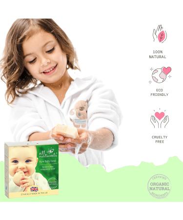 Organic Baby Soap with Shea Butter, Jojoba & Almond Oils - 100g - Buy Online on GoSupps.com