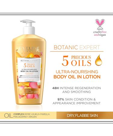 Eveline Cosmetics Botanic Expert 5 Edel Oile Body Lotion | 350ml | Deep Moisture Cream for Shiny Smooth Skin | Nourishing Body Lotion | International Shipping Available - Buy Online on GoSupps.com