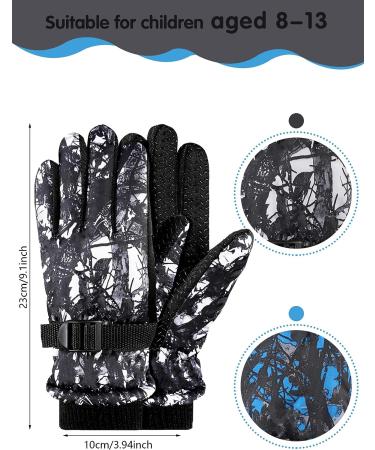 SATINIOR Kids Winter Ski Gloves - Windproof Snow Gloves for Outdoor Activities - 2 Pairs, Unisex Lining, Black/Blue - Buy Online on GoSupps.com