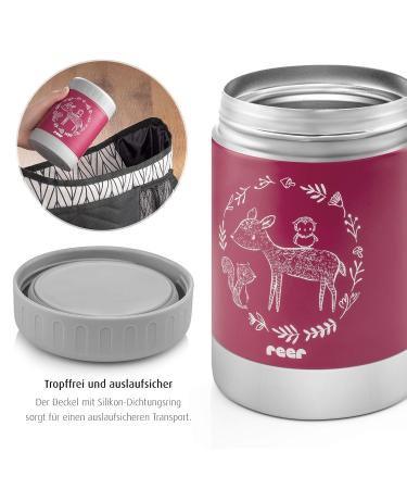 Reer Stainless Steel Warming Box for Baby Food - 300ml Berry Red | Anti-Slip Base | International Shipping - Buy Online on GoSupps.com